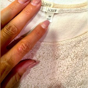 EUC 2 set J.Crew classic tank/cami 2 light blush 1 gold metallics speck pattern